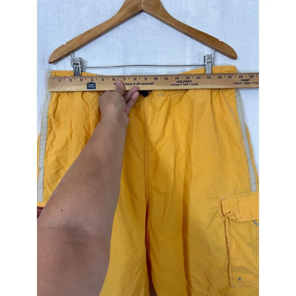 Vintage Abercrombie Swim Trunks Shorts 35 Orange Cargo Mesh Lined